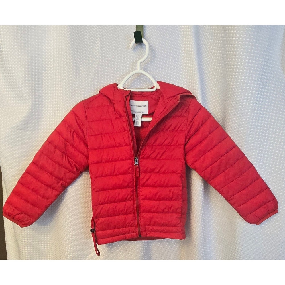 Amazon Essentials Kids Red Puffer Jacket Size 6 / 7